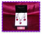 Parure Coeur en swarovsky rouge