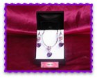 Parure Coeur en swarovsky violet